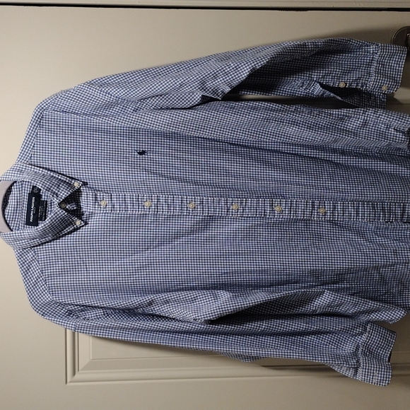 Ralph Lauren Golf xl long sleeve button down navy and white shirt navy pony - Picture 6 of 9